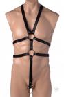 Male Full Body Harness Black Leather Sex Toy Product