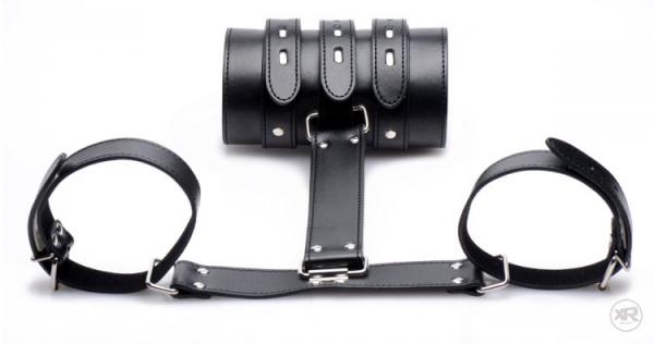 Arm Binder Biceps & Forearm Restraints Black Leather Sex Toy Product