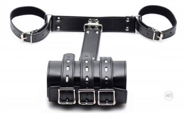 Arm Binder Biceps & Forearm Restraints Black Leather Sex Toy Product