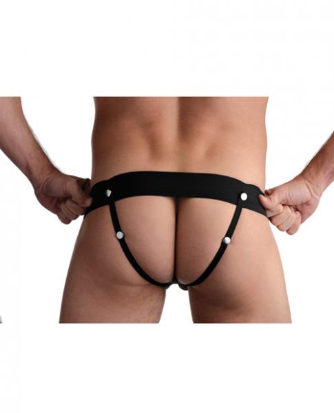 Pumper Inflatable Hollow Strap On Black Sex Toy Product