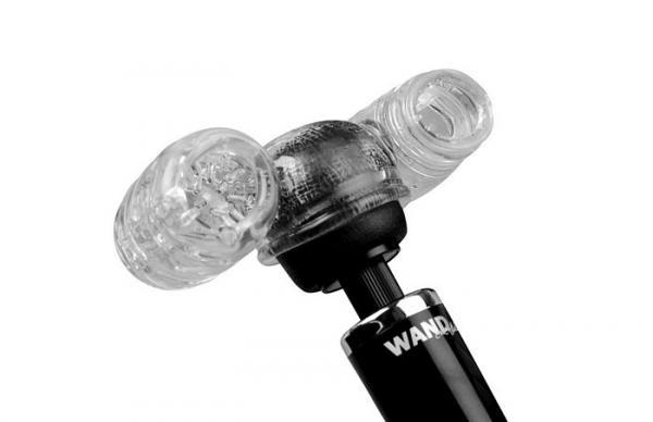 Wand Essentials Twin Turbo Stroker Attachment Clear Sex Toy Product