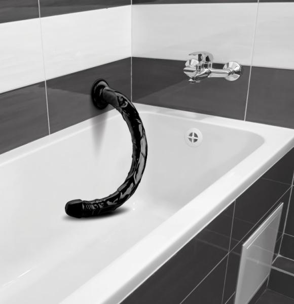 Hosed 19 Inches Realistic Anal Dildo Black Sex Toy Product