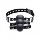 Strict Interchangeable Silicone Ball Gag Set Black Sex Toy Product
