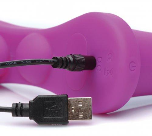Double Take 10X Double Penetration Vibrating Strap-On Harness Purple Sex Toy Product