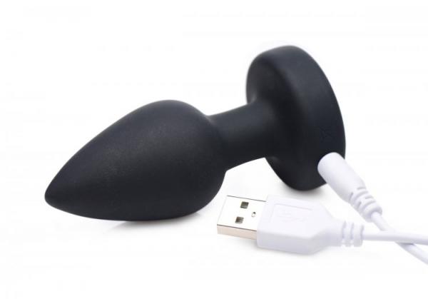 Booty Sparks Silicone Vibrating LED Anal Plug Small Black Sex Toy Product