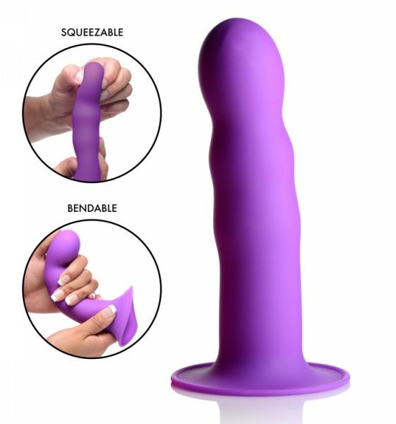 Squeeze-It Squeezable Wavy Dildo Purple Sex Toy Product