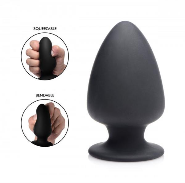 Squeeze-It Squeezable Anal Plug Medium Black Sex Toy Product
