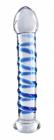 Kama Glass Dildo Clear / Blue	 Sex Toy Product