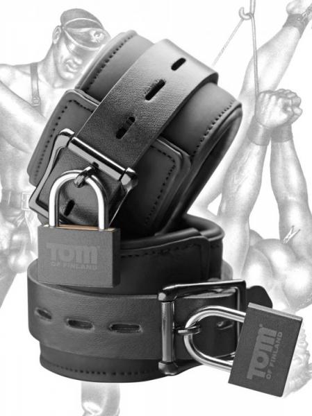Tom of Finland Neoprene Wrist Cuffs with Locks Sex Toy Product