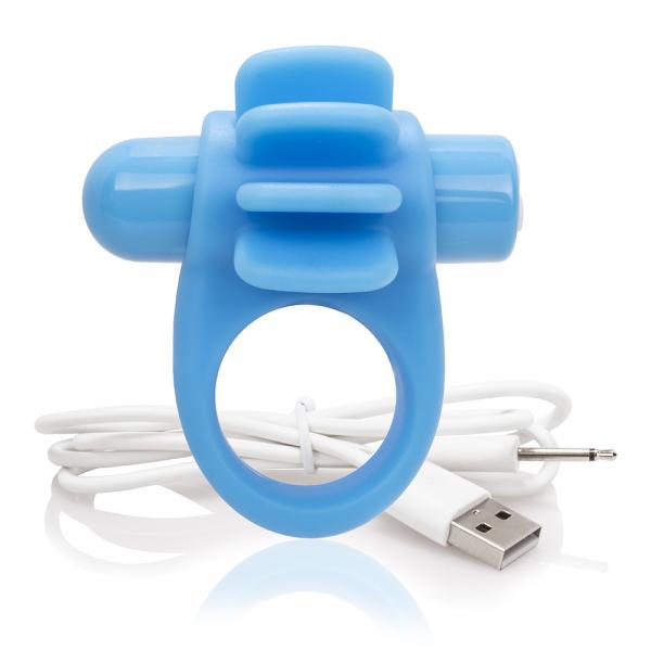 Charged Skooch Ring Blue Vibrating Cock Ring Sex Toy Product