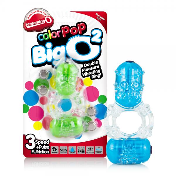Color Pop Big O 2 Double Cock Ring Assorted Colors Sex Toy Product