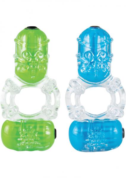 Color Pop Big O 2 Double Cock Ring Assorted Colors Sex Toy Product