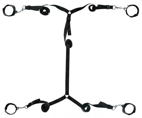 Under the Bed Restraint System Black Sex Toy Product