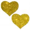 Pastease Gold Glitter Heart Pasties O/S Sex Toy Product Image 1