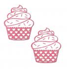 Cupcake Bubble Gum Glittery Frosting Nipple Pasties Heart Accents O/S Sex Toy Product