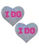 Pastease Bridal I Do Hearts Pasties Silver O/S Sex Toy Product Image 1