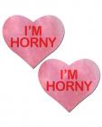 Pastease I'm Horny Heart Pasties Pink Red O/S Sex Toy Product