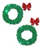 Wreath with Bows Glitter Green Red Pasties Sex Toy Product Image 1