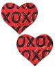 Pastease Glitter XOXO Heart Red Black O/S Pasties Sex Toy Product Image 1
