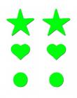 Pastease Mini Hearts, Stars & Circles Glow In The Dark Pack Of 6 Sex Toy Product