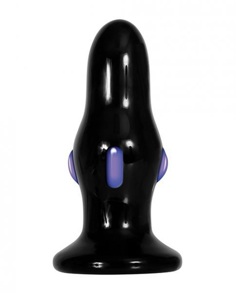 Adam & Eve Rear Rocker Vibrating Glass Anal Plug - Black Sex Toy Product