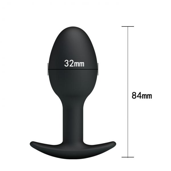 Pretty Love 3.34 inches Silicone Anal Plug with Ball Black Sex Toy Product