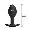 Pretty Love 3.34 inches Silicone Anal Plug with Ball Black Sex Toy Product Image 4