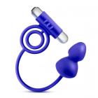 Penetrator Anal Plug with Vibrating Cock Rings Indigo Sex Toy Product