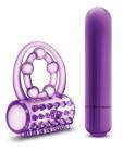 The Player Vibrating Double Strap Cock Ring Purple Sex Toy Product