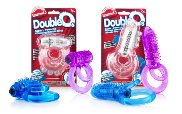 Double O 8 Vibrating Double Cock Ring Assorted Color Sex Toy Product