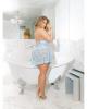 Lace Knit Babydoll Empire Waist & Thong Blue Qn Sex Toy Product Image 2