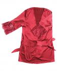Satin Robe Lace Details Sleeves Red OS/XL Sex Toy Product