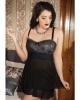 Babydoll Removable Sleeves Straps Black 3X/4X Sex Toy Product Image 3