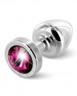 Diogol Anni Round Silver T1 Butt Plug Fushia Pink Sex Toy Product