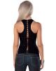 Adjustable Buckle Strap Corset Front Zipper & Soft Boning - Black/White Pinstripe 32 Sex Toy Product Image 2