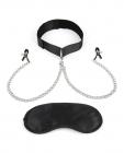 Lux Fetish Collar & Nipple Clamps Adjustable Pressure Sex Toy Product