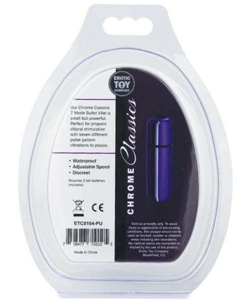 ETC Chrome Classics 7 Mode Bullet Vibrator Purple  Sex Toy Product