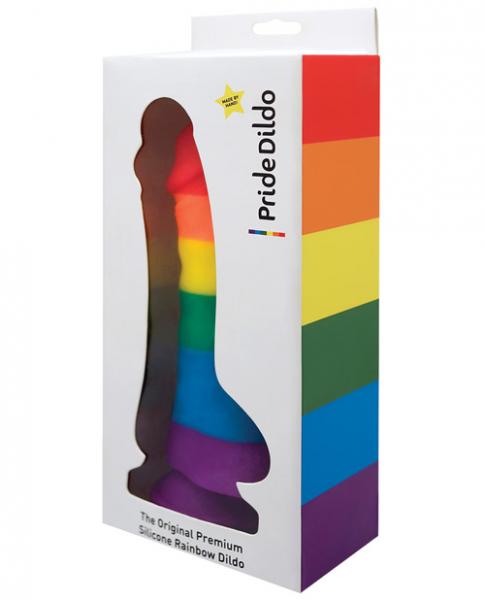 Pride Dildo with Balls Silicone Rainbow Sex Toy Product