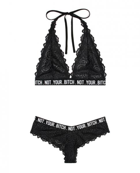 Vibes Not Your Bitch Bralette & Cheeky Panty Black M/L Sex Toy Product