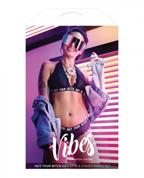 Vibes Not Your Bitch Bralette & Cheeky Panty Black M/L Sex Toy Product