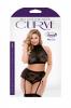 Curve Katia Halter Bra & Gartered Panties Black 3X/4X Sex Toy Product Image 3