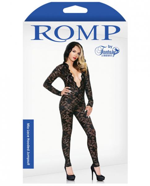 Mia Lace Hood Jumpsuit Black M/L Sex Toy Product