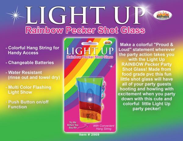 Light Up Rainbow Pecker Shot Glass Sex Toy Product