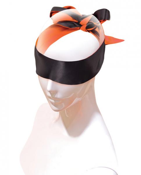 Orange Is The New Black Satin Sash Reversible Blindfold Black Orange Sex Toy Product