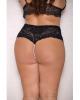 Lace, Pearl Boyshorts Satin Bow Accents Black 1X/2X Sex Toy Product Image 2