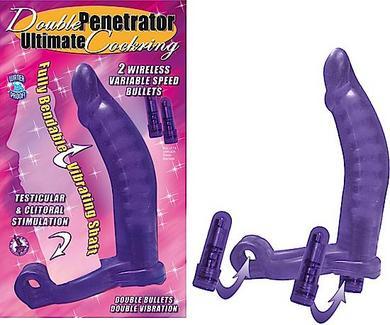 Double Penetrator Cockring Purple