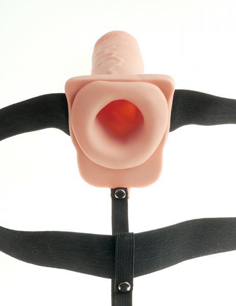Fetish Fantasy 7 inches Hollow Strap On With Balls Beige Sex Toy Product