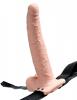Fetish Fantasy 9 inches Hollow Rechargeable Strap On with Balls Beige Sex Toy Product Image 1