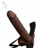 Fetish Fantasy 9 inches Hollow Squirting Strap On with Balls Brown Sex Toy Product Image 1