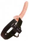 10” Vibrating Hollow Strap On Beige	 Sex Toy Product